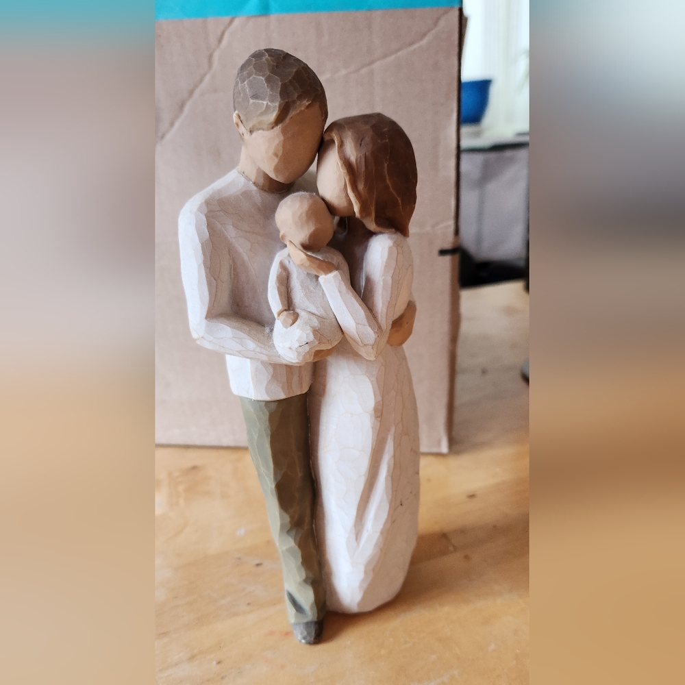 Carved Family Figurine